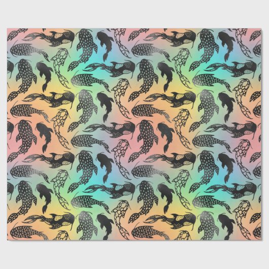 Hellrainbow Koi Niedliche Tiere Geschenkpapier (Flach)