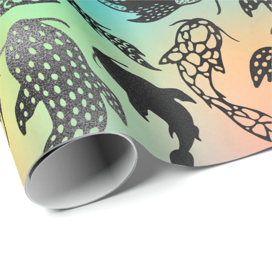 Hellrainbow Koi Niedliche Tiere Geschenkpapier (Rolleneckpunkt)