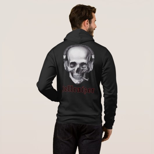HellRaizer Smoking Skull Hoodie (Schwarz voll)