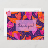 Hellrosa Abstrakt Danke Postkarte (Vorne/Hinten)