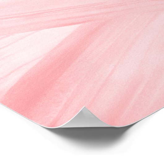 Hellrosa Abstrakte Linien Pinselstrich Art Poster (Ecke)