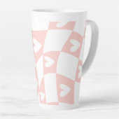 Hellrosa abstraktes Herz-Tasse – Minimale Ästhetik Milchtasse (Rechte Ecke)