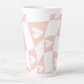 Hellrosa abstraktes Herz-Tasse – Minimale Ästhetik Milchtasse (Vorderseite)