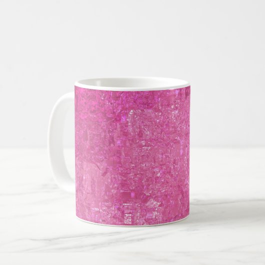 Hellrosa Abstraktes Mosaikglanz Kaffeetasse (Vorderseite Links)