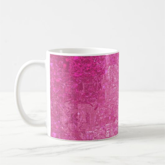 Hellrosa Abstraktes Mosaikglanz Kaffeetasse (Links)