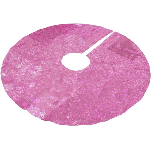 Hellrosa Abstraktes Mosaikglanz Polyester Weihnachtsbaumdecke (Schrägansicht)