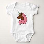 Hellrosa Afro Unicorn Baby Strampler (Vorderseite)