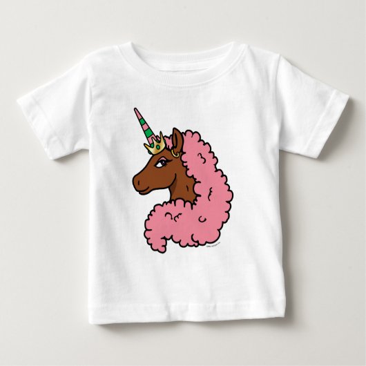 Hellrosa Afro Unicorn Baby T-shirt (Vorderseite)