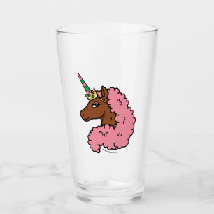Hellrosa Afro Unicorn Glas