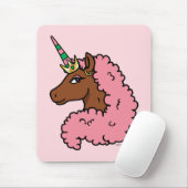 Hellrosa Afro Unicorn Mousepad (Mit Mouse)