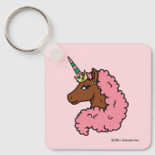 Hellrosa Afro Unicorn Schlüsselanhänger (Vorderseite)