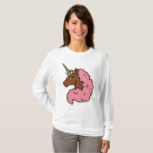 Hellrosa Afro Unicorn T-Shirt (Vorne ganz)