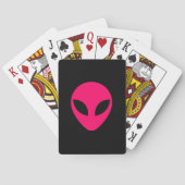 Hellrosa Alien Head Spielkarten (Rückseite)