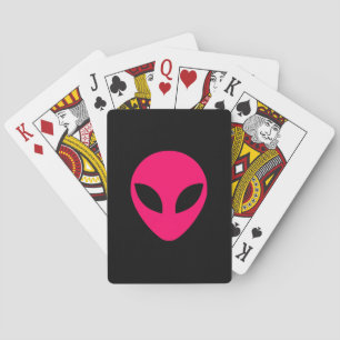 Hellrosa Alien Head Spielkarten