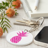 Hellrosa Ananas Akryllischer Schlüsselanhänger (Vorderseite rechts)