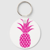 Hellrosa Ananas Button-Schlüsselanhänger Schlüsselanhänger (Vorderseite)