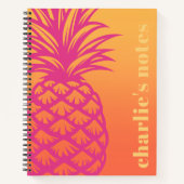 Hellrosa Ananas, orange gelber Farbverlauf Notizblock (Vorderseite)