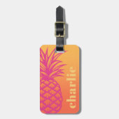 Hellrosa Ananas-Orangengelber Gradientenrücklauf Gepäckanhänger (Vorderseite vertikal)
