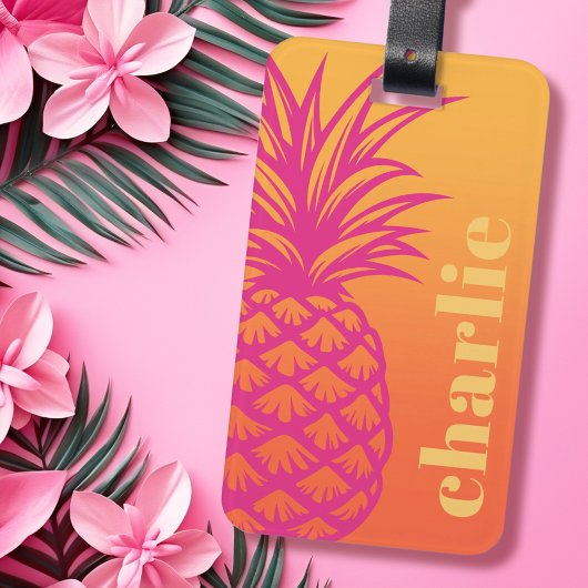 Hellrosa Ananas-Orangengelber Gradientenrücklauf Gepäckanhänger