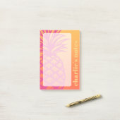 Hellrosa Ananas-Orangengelber Gradientenrücklauf Post-it Klebezettel (Auf Schreibtisch)