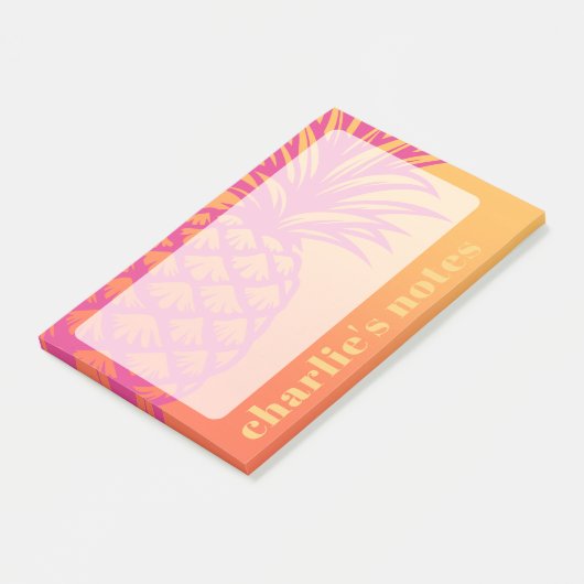Hellrosa Ananas-Orangengelber Gradientenrücklauf Post-it Klebezettel (angewinkelt)
