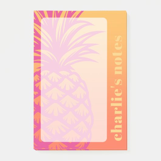 Hellrosa Ananas-Orangengelber Gradientenrücklauf Post-it Klebezettel (Vorderseite)