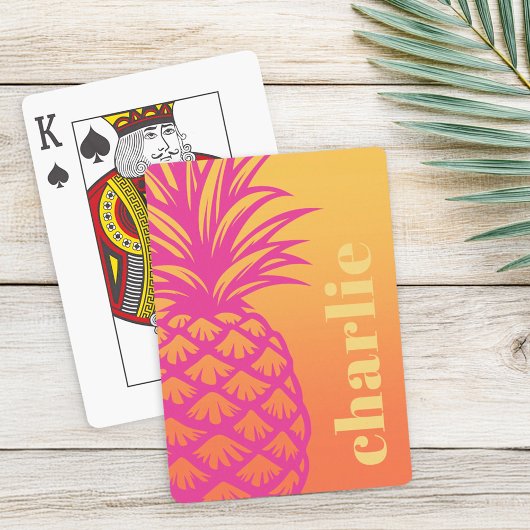 Hellrosa Ananas-Orangengelber Gradientenrücklauf Spielkarten