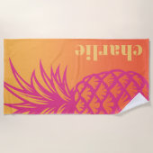 Hellrosa Ananas-Orangengelber Gradientenrücklauf Strandtuch (Vorderseite)