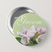 Hellrosa Apfel Blume Bräutigam Hochzeit Button (Vorne & Hinten)
