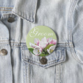 Hellrosa Apfel Blume Bräutigam Hochzeit Button (Beispiel)