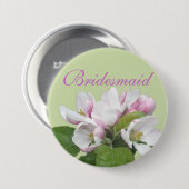 Hellrosa Apfelblüten-Brautjungfer Button (Vorne & Hinten)