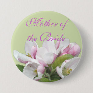 Hellrosa Apfelblüten-Mutter-der-Braut-Hochzeit Button