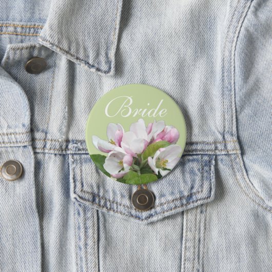 Hellrosa Apfelbräune Blume Hochzeitsknopf. Button (Beispiel)