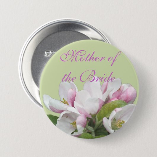 Hellrosa Apfelmutter Blume Mutter der Braut Button (Vorne & Hinten)