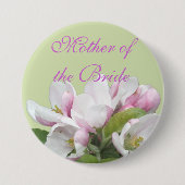 Hellrosa Apfelmutter Blume Mutter der Braut Button (Vorderseite)