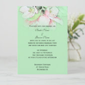 Hellrosa Apfelwein Blume in grüner Hochzeit Einladung (Stehend Vorderseite)