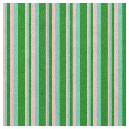 Hellrosa, Aquamarine und grüne Linien Stoff (Nahaufnahme)