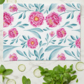 Hellrosa Aquamarines Watercolor Sommerblumenmuster Geschirrtuch (Gefaltet)