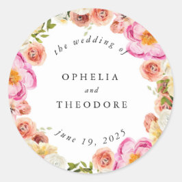Hellrosa Aquarell Gastgeschenk Hochzeit Danke Runder Aufkleber