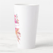 Hellrosa Aquarellblumen personalisiert Milchtasse (Vorderseite)