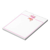 Hellrosa Aquarellblumen personalisiert Notizblock (Rotiert)