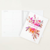Hellrosa Aquarellblumen personalisiert Planer (Anzeige)