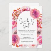 Hellrosa Aquarellbogen Save the Date (Vorne/Hinten)