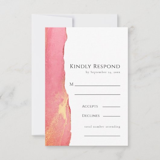 Hellrosa Art UAWG Wedding Response Card RSVP Karte (Vorderseite)