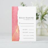 Hellrosa Art UAWG Wedding Response Card RSVP Karte (Stehend Vorderseite)