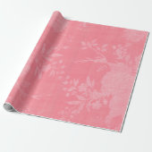 Hellrosa auf rosa Blumenmuster Geschenkpapier (Ungerollt)