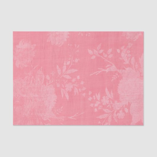 Hellrosa auf rosa Blumenmuster Seidenpapier (Vorderseite)