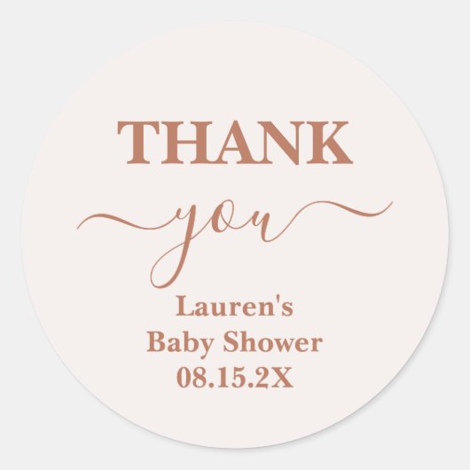 Hellrosa Babydusche Mädchen Klassische Rundsticker Runder Aufkleber (Vorderseite)