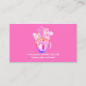 Hellrosa Bäckerei Kuchen Maker Cupcake Shop Visitenkarte (Vorderseite)
