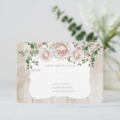 Hellrosa Bauernhof Barnwood Wedding RSVP Karte (Stehend Vorderseite)